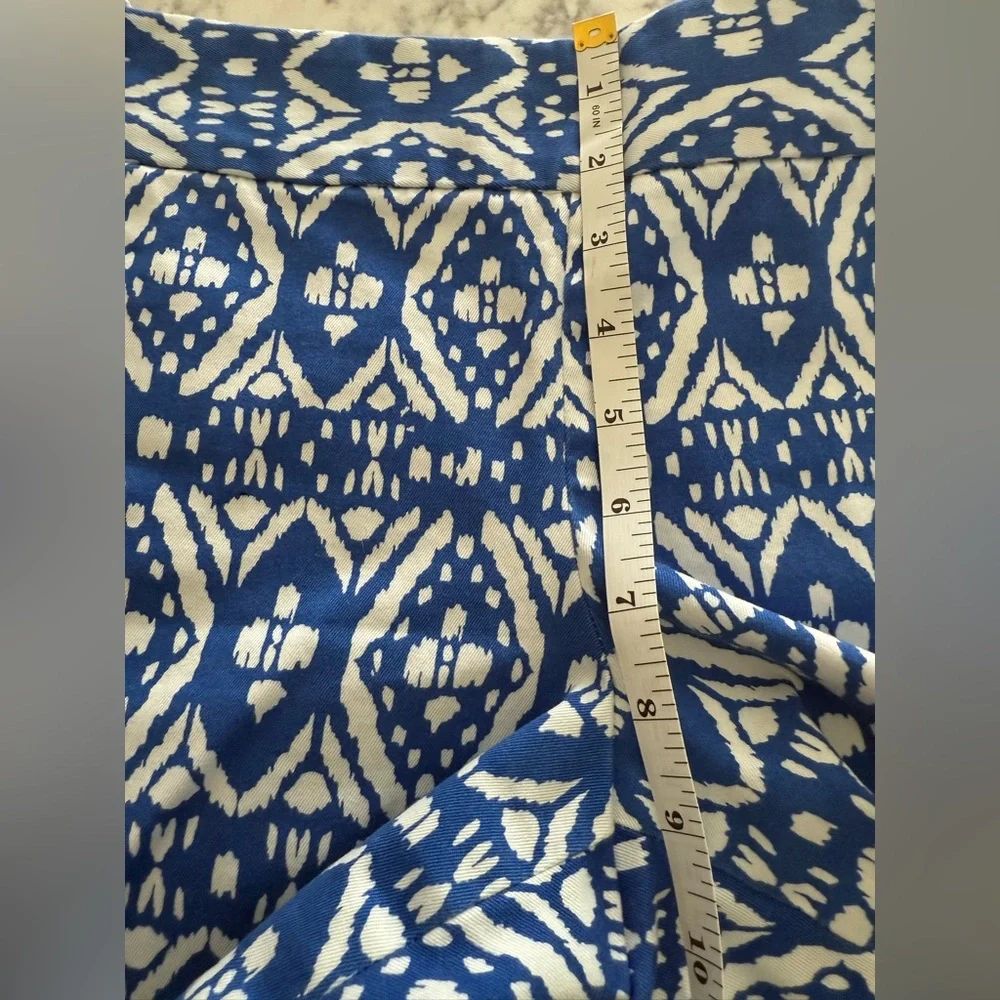 J. Crew Blue and White Cotton Chino Side Zip‎ 5'' inseam Shorts City Fit- 6